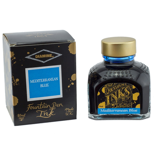 Diamine Tintenglas Penoblo Fueller Premium 43 Mediterranean Blue 80 ml