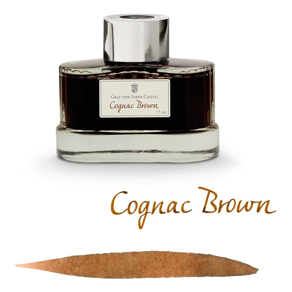 Graf von Faber-Castell, Tintenglas, 75 ml, Cognac Brown