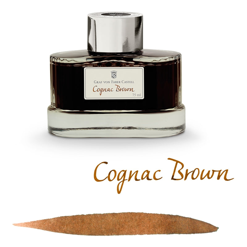 Graf von Faber-Castell, Tintenglas, 75 ml, Cognac Brown