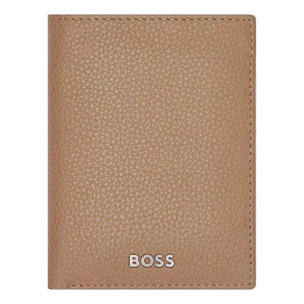 HUGO BOSS Kreditkartenetui, Classic Doppelhalter Grained, Camel, 4