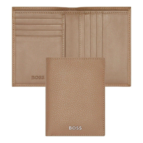 HUGO BOSS Kreditkartenetui, Classic Doppelhalter Grained, Camel, Gesamtansicht, 1