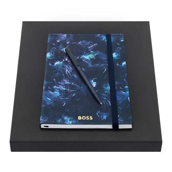 HUGO BOSS Kugelschreiber, A5 Notizbuch Cloud A5, blau - 5