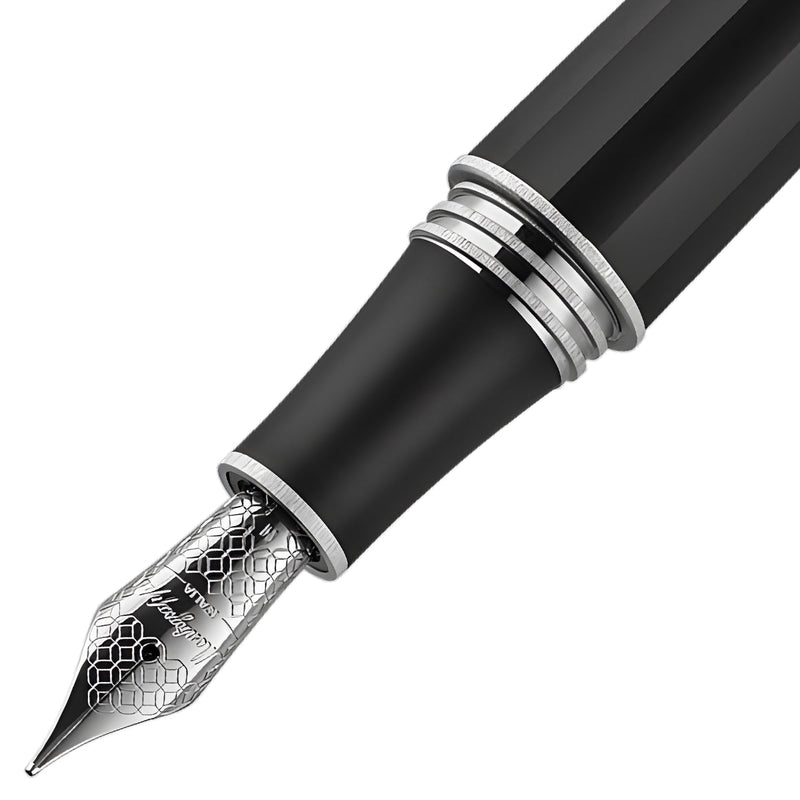 Montegrappa Füller Magnifica Stainless Steel, 18Kt, Black Satin