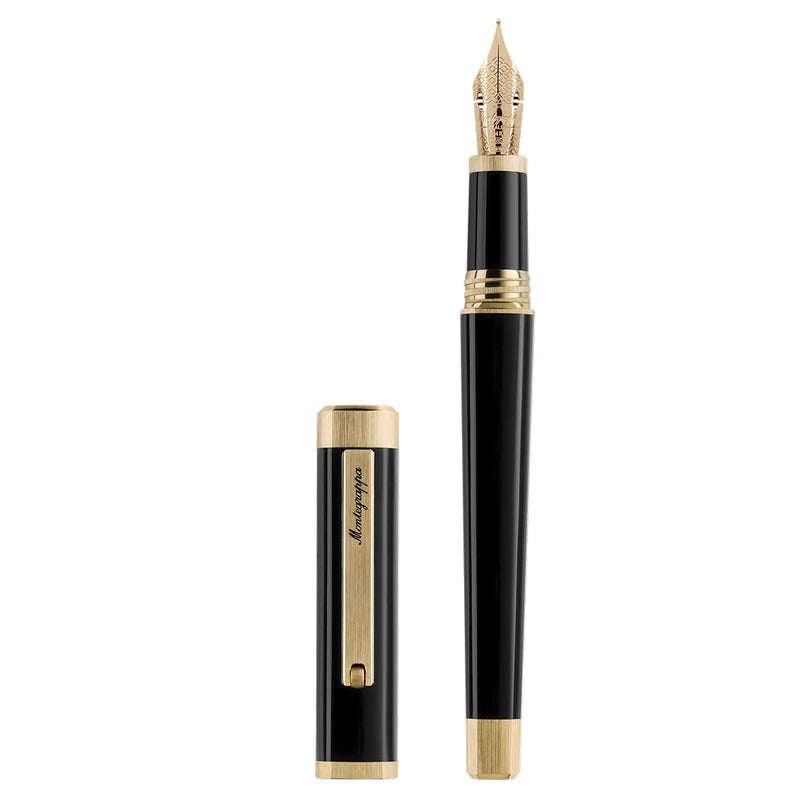 Montegrappa Füller Quattro Yellow Gold, 14Kt, schwarz