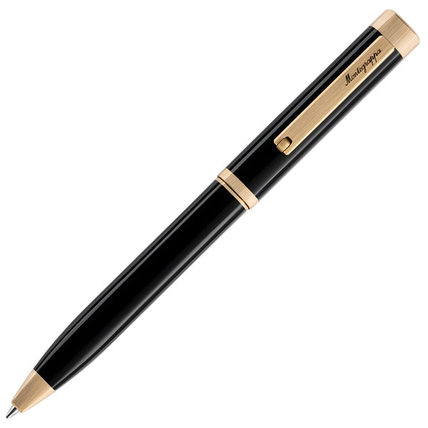 Montegrappa Kugelschreiber Quattro Yellow Gold, schwarz