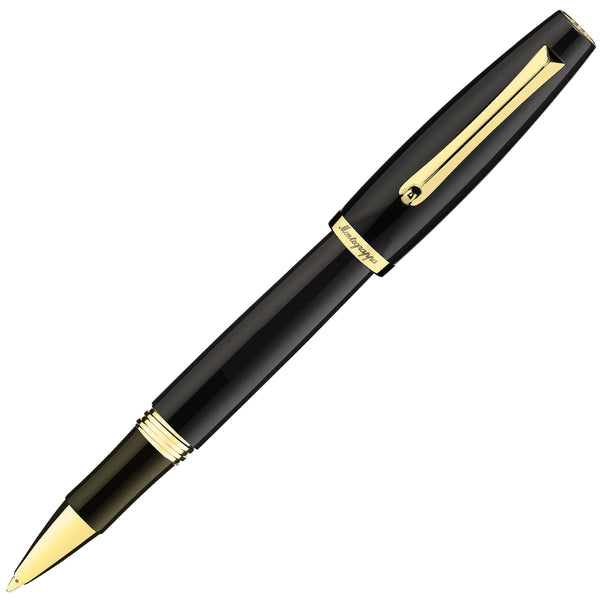 Montegrappa Tintenroller Manager Yellow Gold, schwarz