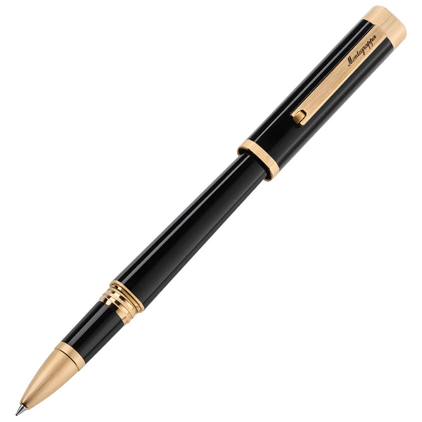 Montegrappa Tintenroller Quattro Yellow Gold, schwarz