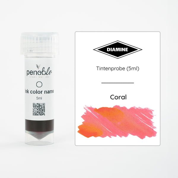 Diamine, Tintenprobe, Regular, Coral, 5ml