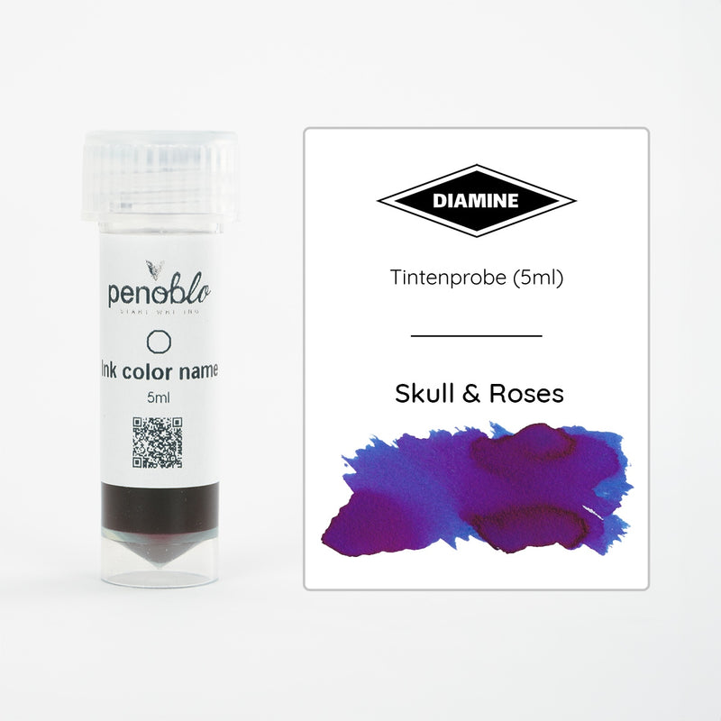 Diamine, Tintenprobe, Regular, Skull & Roses, 5ml