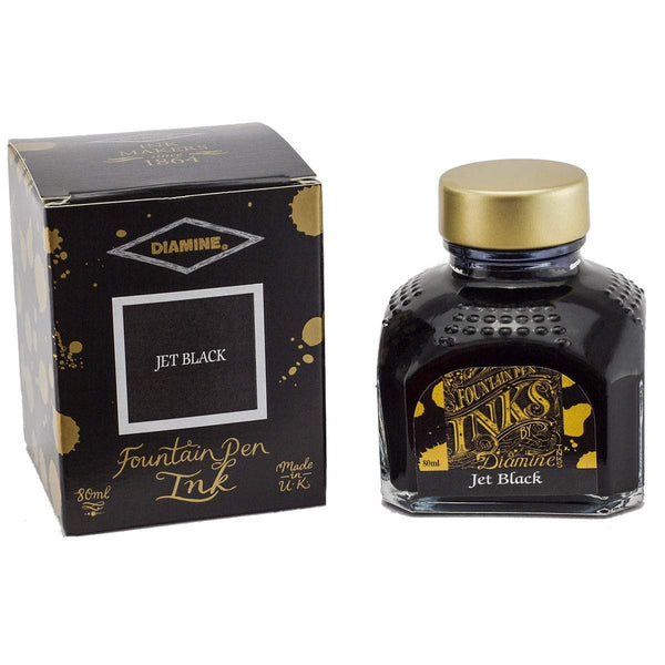 Diamine, Tintenglas, 80 ml, Jet Black-1