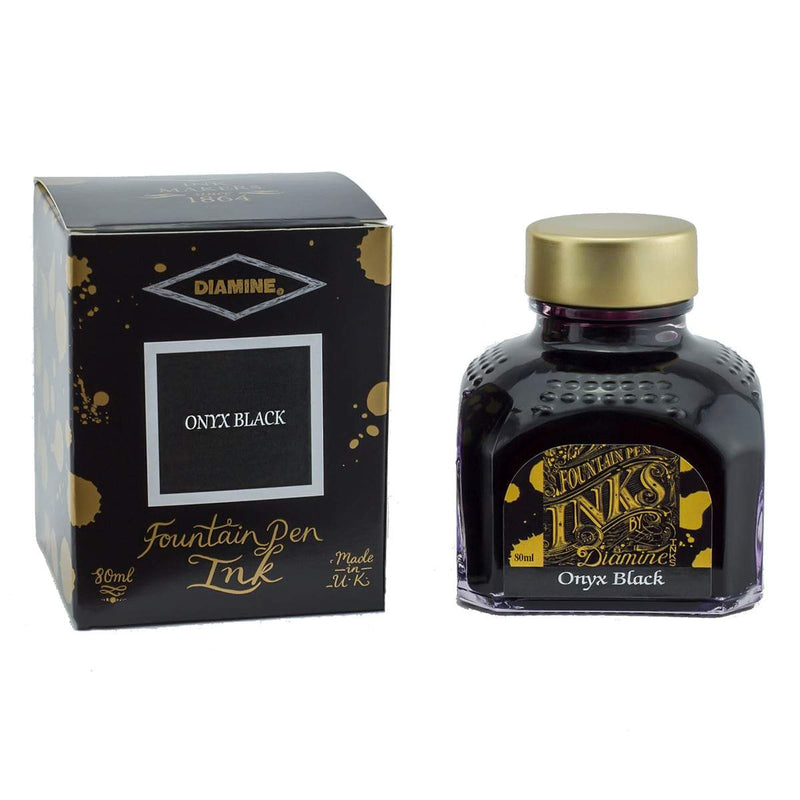 Diamine, Tintenglas, 80 ml, Onyx Black-1