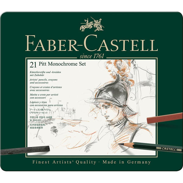 Faber-Castell, Stifte, Set, Pitt Monochrome medium Metalletui-2